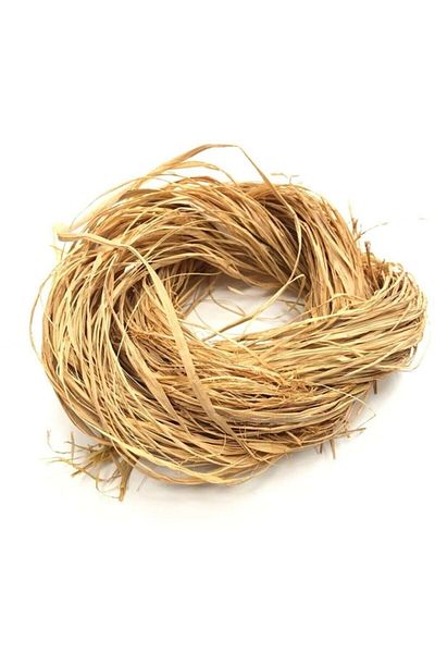 Aker Hediyelik Φυσικό Φυσικό Σχοινί Μπανάνας Raffia 500 gr - Σχοινί άχυρου, Υλικό Διακόσμησης