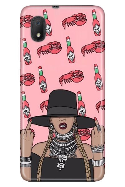 TCL L7 Compatible Case 0.4mm Laser Cut Patterned Silicone - Art Chili Girl