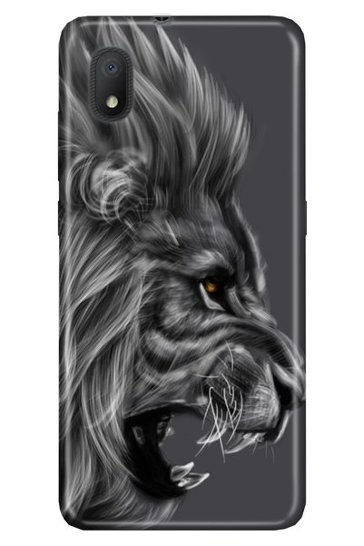TCL L7 Compatible Case 0.4mm Laser Cut Patterned Silicone - Black Lion