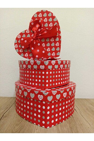 NİLÜFER HOME 3lü Kalpli Aksesuar Ve Hediye Kutusu - Sweet Heart (3 ADET)