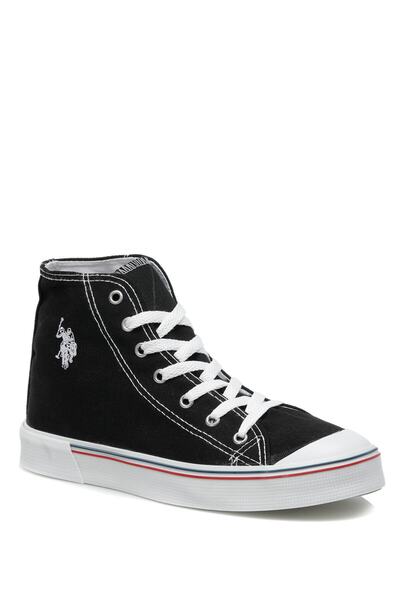 U.S. Polo Assn. Sonya Hi Black Linen Unisex Daily Sports Boots - Benjamin