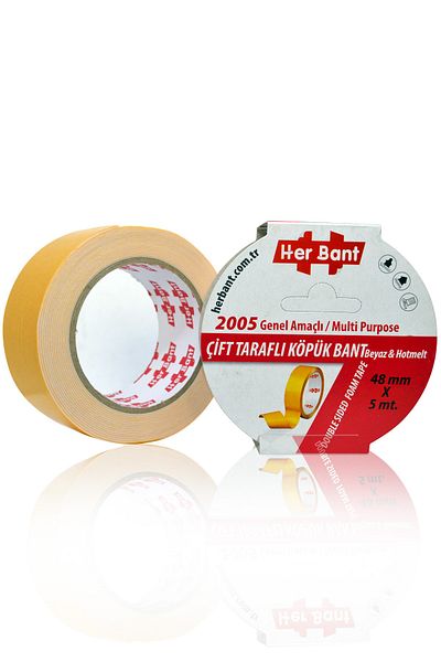 Four Office General Purpose White Holtmelt 48x5mt Double Sided Foam Tape