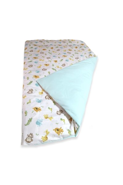 Babynia Bebek Çocuk Yorganı Standart 100x150 Cm Sevimli Hayvanlar Mint Yeşili