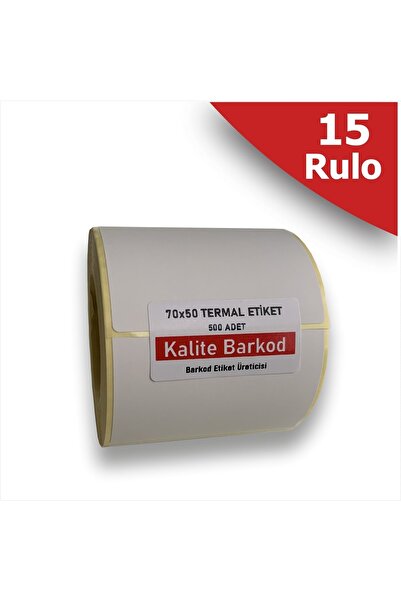 Kalite Barkod 70x50 Termal Etiket | 15 Rulo Barkod Etiket