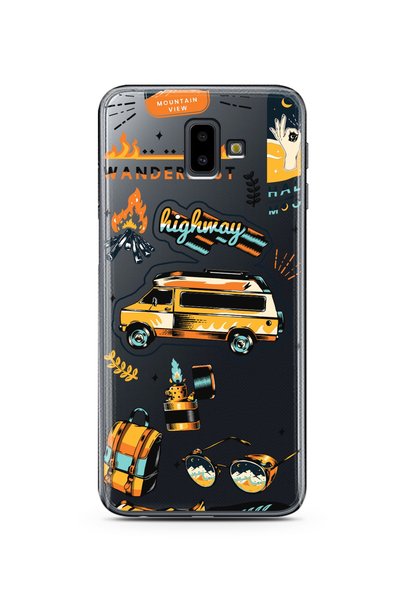 Spoyi Super Transparent Phone Case with Samsung J6 Plus Vintage Sticker Design