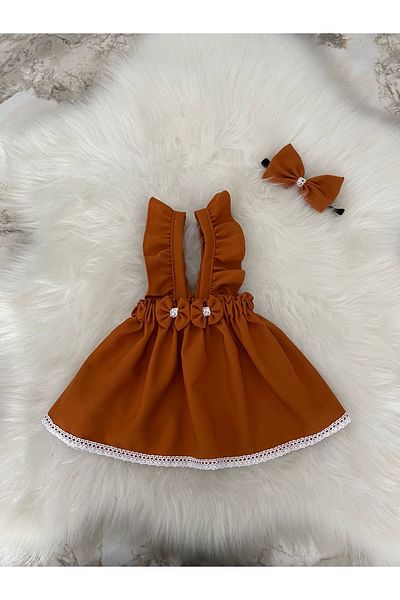 Moda Lina Brick Color Salopet Bandana Set