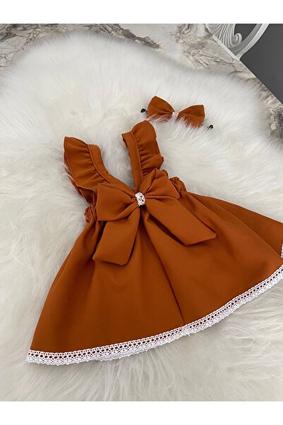 Moda Lina Kiremit Rengi Salopet Bandana Takım