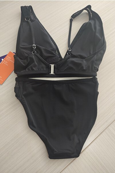 NBB Kadın Siyah Fileli Bralet Bikini Takım