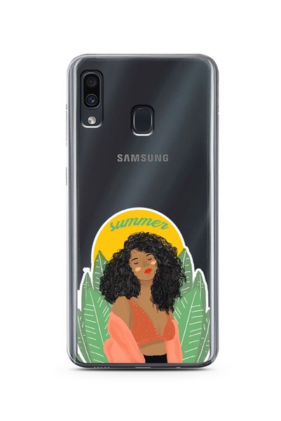 Spoyi Samsung A30 Summer Lady Design Super Transparent Phone Case