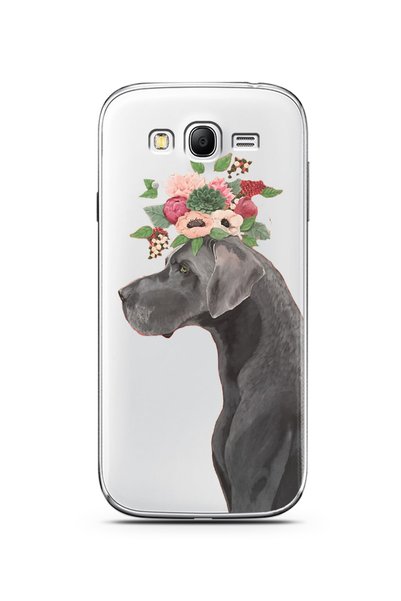 Spoyi Super Transparent Phone Case for Samsung Grand Neo with Flower Dog Design