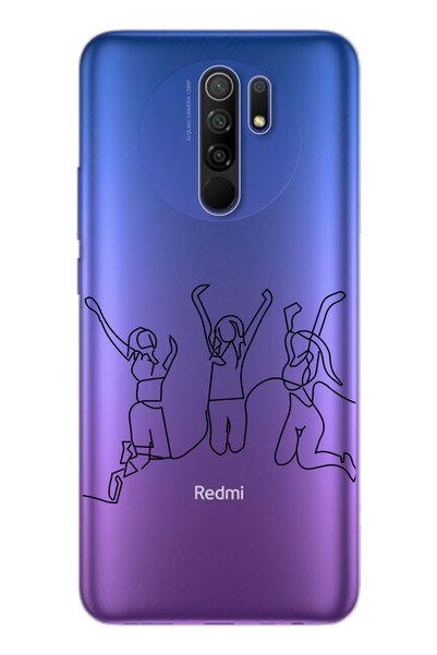 Spoyi حافظة هاتف شفافة للغاية بتصميم Redmi 9 Art Friends