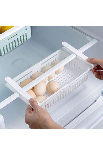 onbeşmarkt Adjustable Refrigerator Organizer Basket Drawer Shelf Organizer
