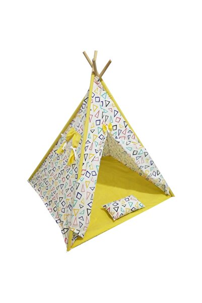 bebeğimister Pamuklu Ahşap Çocuk Oyun Çadırı Evi Kızılderili Çadırı Devrilmez