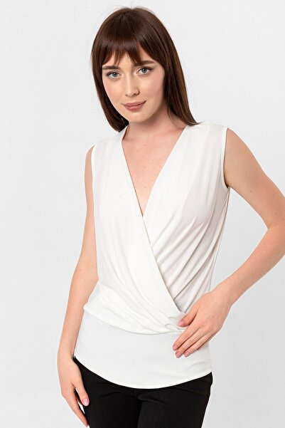 Laranor Μπλούζα Ecru με διπλό γιακά