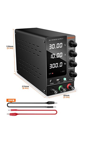 SMARTGIFT 0-30v/10a Ayarlanabilir Dc Güç Kaynağı Voltaj Regülatörü Geliştirilmiş Model Siyah