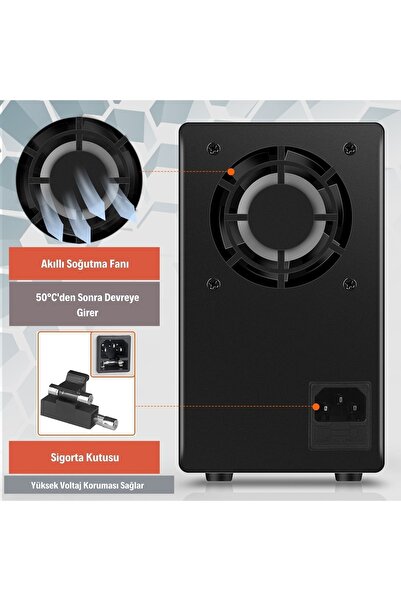 SMARTGIFT 0-30v/10a Ayarlanabilir Dc Güç Kaynağı Voltaj Regülatörü Geliştirilmiş Model Siyah