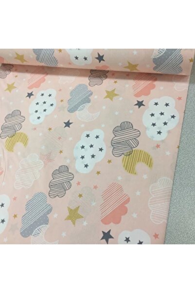 Babynia 100% pamuk Poplin Tkanina Losos Polumesec Zvezda Sa deznom Širina 240 cm