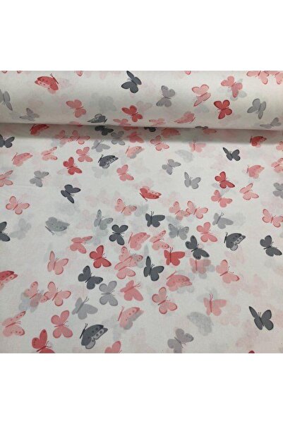 Babynia 100% pamuk Poplin Tkanina Ružičasti Leptir Sa deznom Širina 240 cm