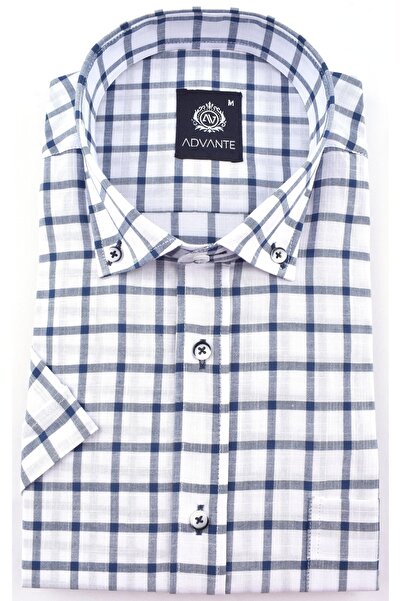 ADVANTE 2022- Kısa Kol Adv Ekose Regular Gömlek /bordo/3xl