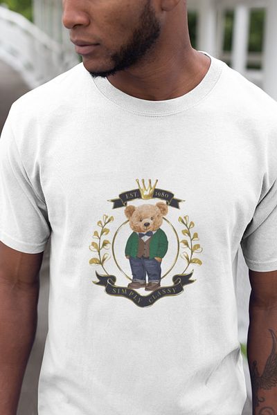 SUNFREE Fashion Teddy Εκτύπωση Κανονικό Λευκό T-shirt