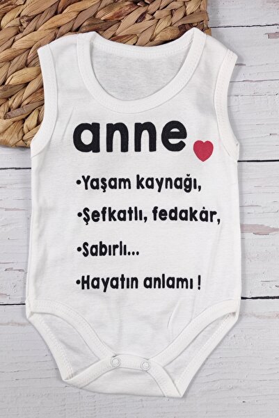ADABEBEK Mother Written Organic Printed Snap Body Baby Bodysuit