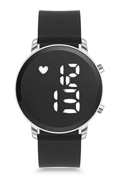 İSTLİV Siyah Silikon Kordonlu Led Watch Genç Kız Kadın Kol Saati