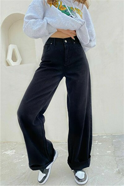 Livik High Waist 90's Wide Leg Jeans with Pocket Detail