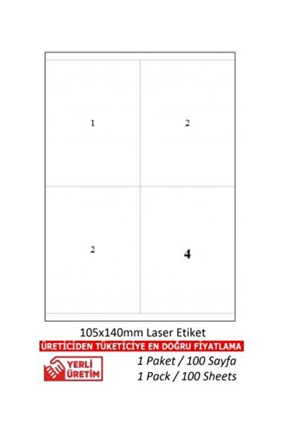 A1 Etiket A1-2304 Laserska etiketa 105 × 140 mm 4 etikete na 1 A4 listu