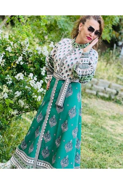 WellWay Atlas Fabric Dress Green (INCLUDES BIRD)