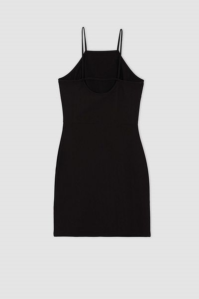 DeFacto Bodycon Basic Μίνι Φόρεμα καμιζόλ με τετράγωνο λαιμό λουράκι