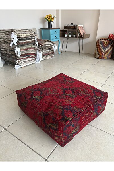 oushak Kilim Desenlİ Otantik Bahçe Balkon Minderi Çift Taraflı Fermuarlı PUF ...