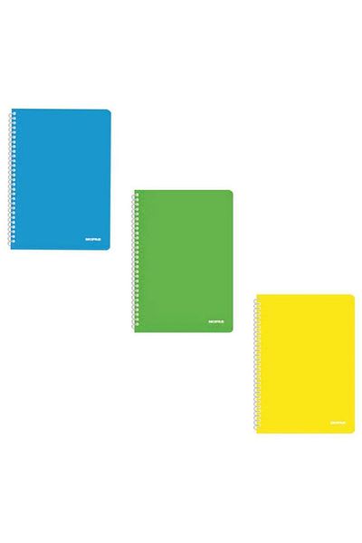 Mopak Neon Series - 96 leaf Checkered, Spiral Notebook, Pp Cover, Set of 3