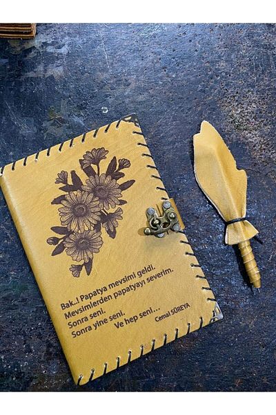 zarif atölye Handmade Leather Memory Book Daisy