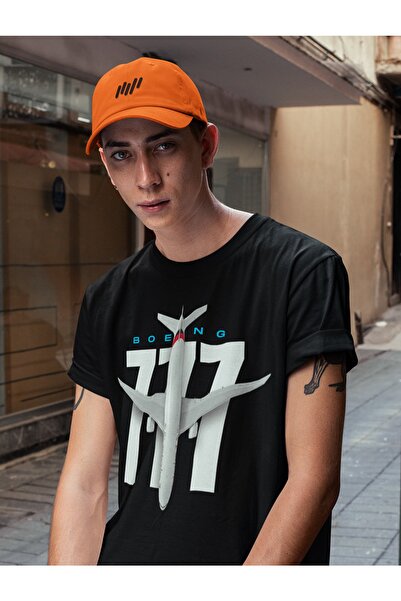 ZEPSTORE بوينغ 777-300 تي شيرت أسود