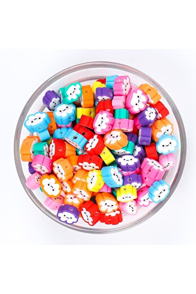 yfhobi 10 Adet - Polimer Fimo Boncuk, Karışık Renkli Bulut Desenli Polimer Ki...