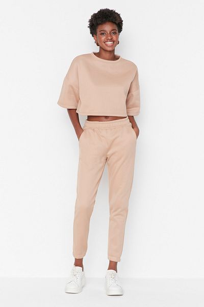 Trendyol Collection Trainingsanzug - Beige - Relaxed Fit