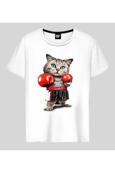 Machetta Tricou oversize unisex cu imprimeu Boxer Cat