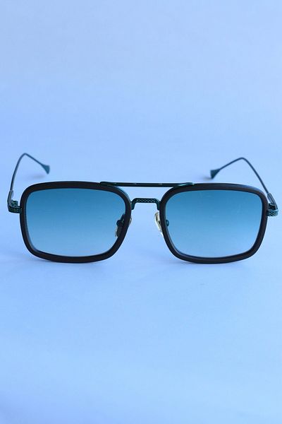 LOOKUP Unisex Sunglasses Uv400 Protection New Model Green Handle Green Rectangular Frame Vintage Style