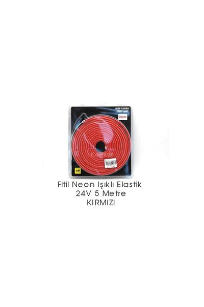 Oto Led Neon Elastik 24v 5mt Kırmızı