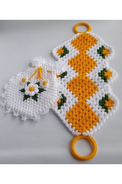 Ebrulisler Hand Knitted Bathroom Washcloth Set of 2