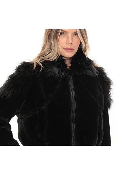 mybg Suni Kürk Siyah Kadın Ceket