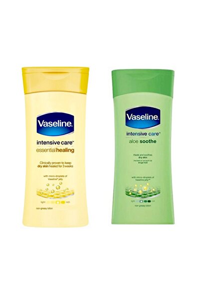 Vaseline Aloe Vera 200 Ml + Temel Onarım Derinlemesine Bakım 200 Ml Vazelin 2'li Vücut Losyonu