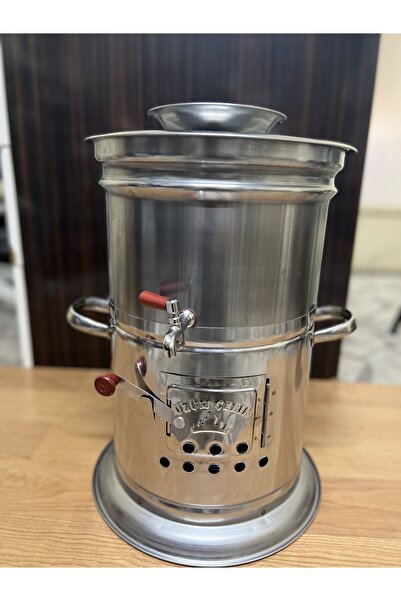 ÜZÜM ÇELİK Tek Musluklu Paslanmaz Odunlu Semaver 7 Litre