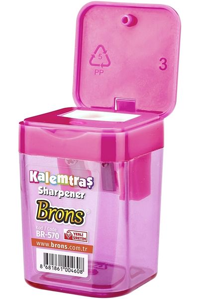 Brons Br-570 Square Bowl Pencil Sharpener 1 Piece (MIXED COLOR)