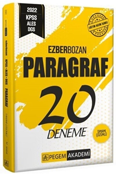 Pegem Akademi Yayıncılık Pegem 2026 KPSS MEB-AGS ALES DGS Paragraf Ezberbozan...