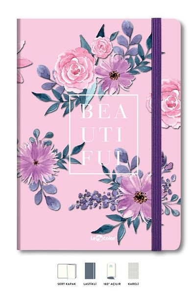 Le Color Floral Notebook Checkered Pink 17X24 cm