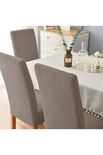 uzhanem Yüksek Kaliteli Sandalye Kılıfı ,lıkralı ,yıkanabılır 1 Adet Vizon Renk [ 4.numara ]