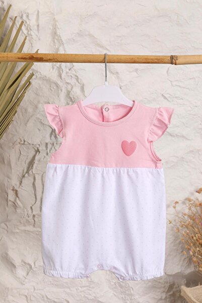 Şanbebe Kız Bebek %100 Pamuk Kısa Tulum 162215