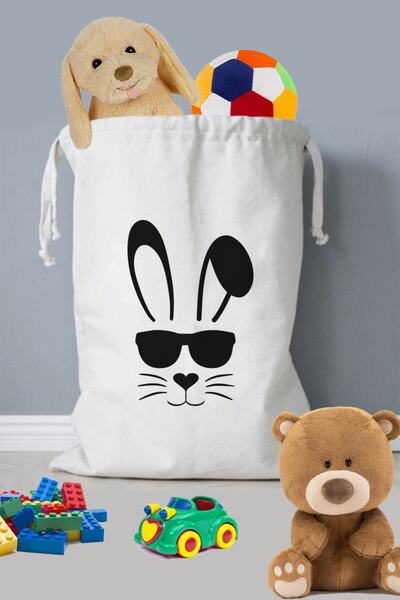 kesesepeti Yıkanabilir Desenli 100% Pamuk Çocuk Oyuncak Dev Düzenleyici Torba - Bez Organizer | Bolsa