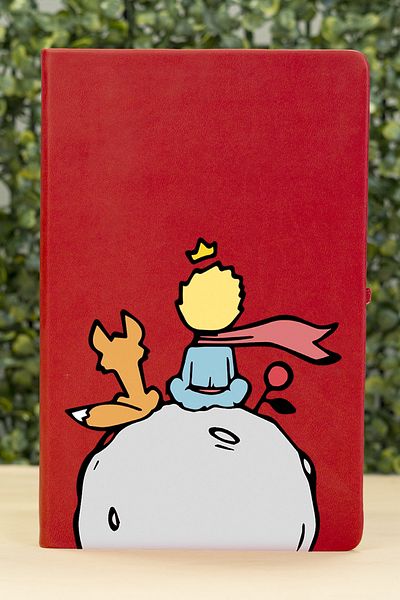 Spoyi Little Prince Design Undated Leather Cover Elastic Red Agenda Notebook